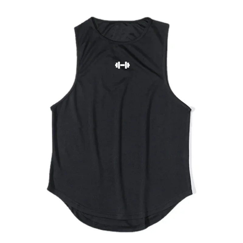 Summer Men's Gym Tank Top Fitness Training Clothing Quick-drying Loose Bodybuilding Sleeveless Shirt Men Fashion Basketball Vest - KHOY