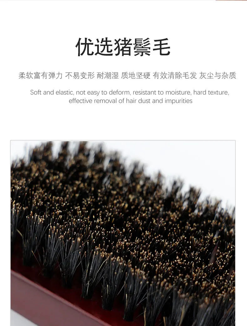 Men Beard Brush Wood Handle Boar Bristle Moustache Cleaning Brush Hairdressing Anti Static Barber Hair Styling Comb Tool - KHOY