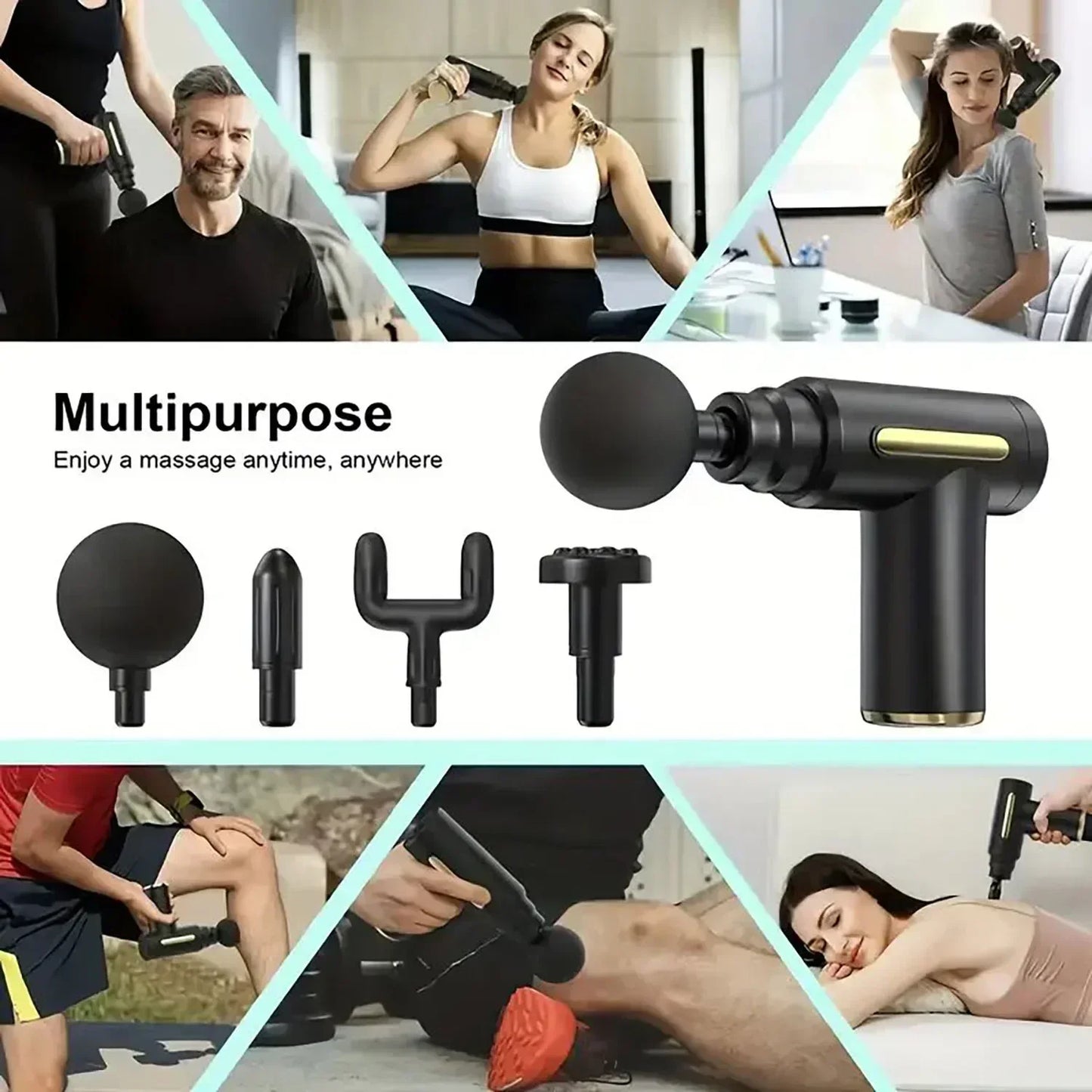 Portable Fascia Gun Deep Tissue Massage Mini Lightweight and Adjustable Speed Massage Equipment Suitable for The Whole Body - KHOY