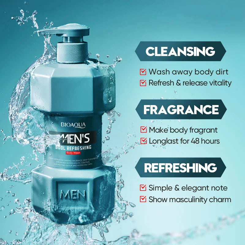 Men's facial cleanser Body wash Oil control Moisturizing long-lasting fragrance Fresh release charm creamy foam Body wash - KHOY