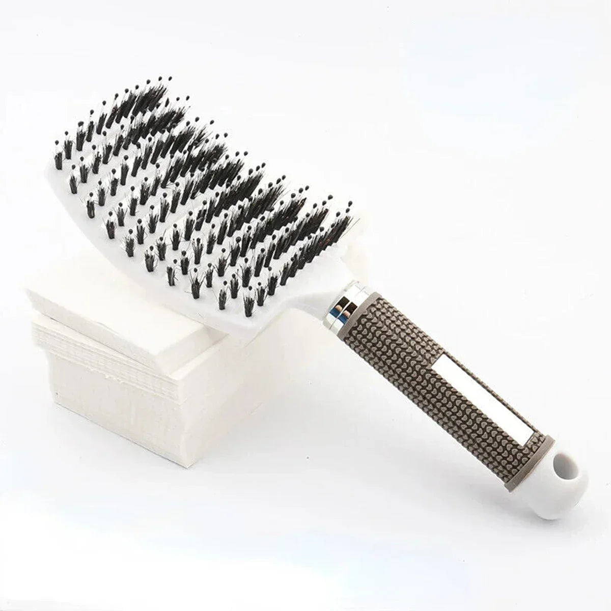 Hair Brush Scalp Massage Comb Hairbrush Boar Bristle Nylon Women Wet Curly Detangle Hair Brush Salon Hairdressing Styling Tool - KHOY
