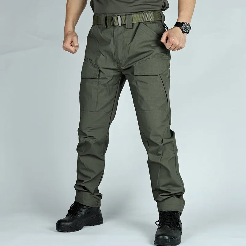 Men's Cargo Pants Multi-Pocket Work Trousers Casual Outdoor Hiking Military Tactical Pants Wear-Resisting Splash-proof Trousers - KHOY