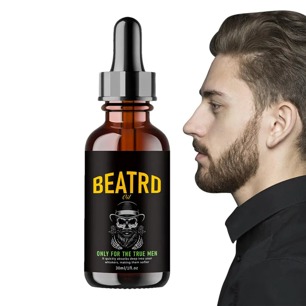 Beard Oil Enhance Mustache Nourishing Smooth Longer Thicker Regrowth Shine Strengthens Moisturizing Beard Growth Oil for Men - KHOY