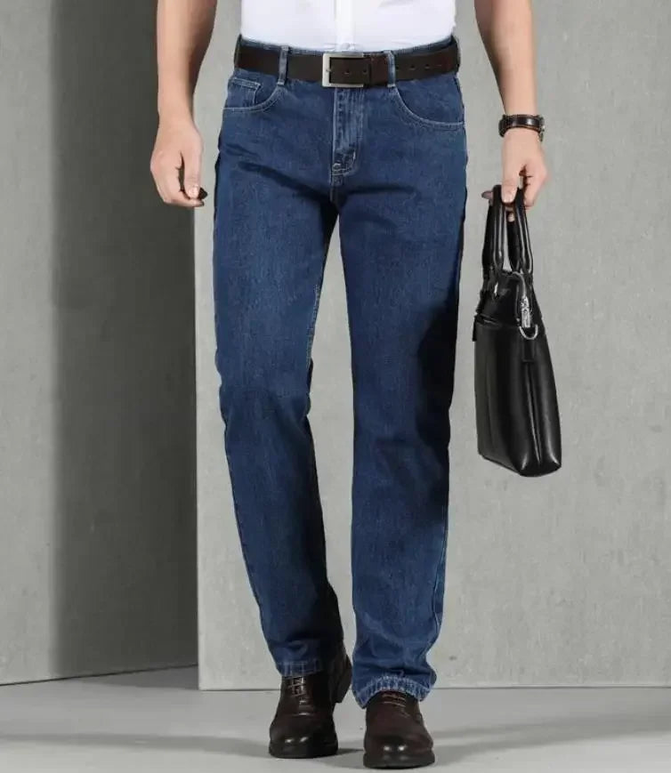Jeans for Men Work Wear Male Cowboy Pants 2024 Fashion Trousers High Quality Original Classic Straight with Pockets New in Baggy - KHOY