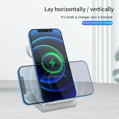 TIMESS-Charger Station For IPhone Multiple Devices, 3 In 1 Fast Wireless Charger Stand Dock Stand For IPhone 15 14 13 12 11 Pro X XS 8 Plus, For IWatch Series 9 8 7 6 SE 5 4 3 2 & For AirPods 3/2/Pro - KHOY