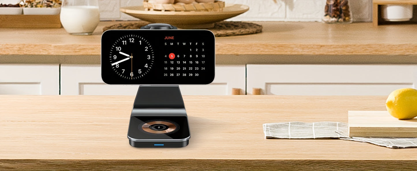3 In 1 Magnetic Wireless Charger, 15W Fast Charging Station, Suitable For iPhone 15/14/13/12/Pro/Max/Mini/Plus, For iWatch Ultra/Ultra2/9/8/7/6/5/4/3/2/1/SE, For AirPods 3/2/Pro/Pro2 - KHOY