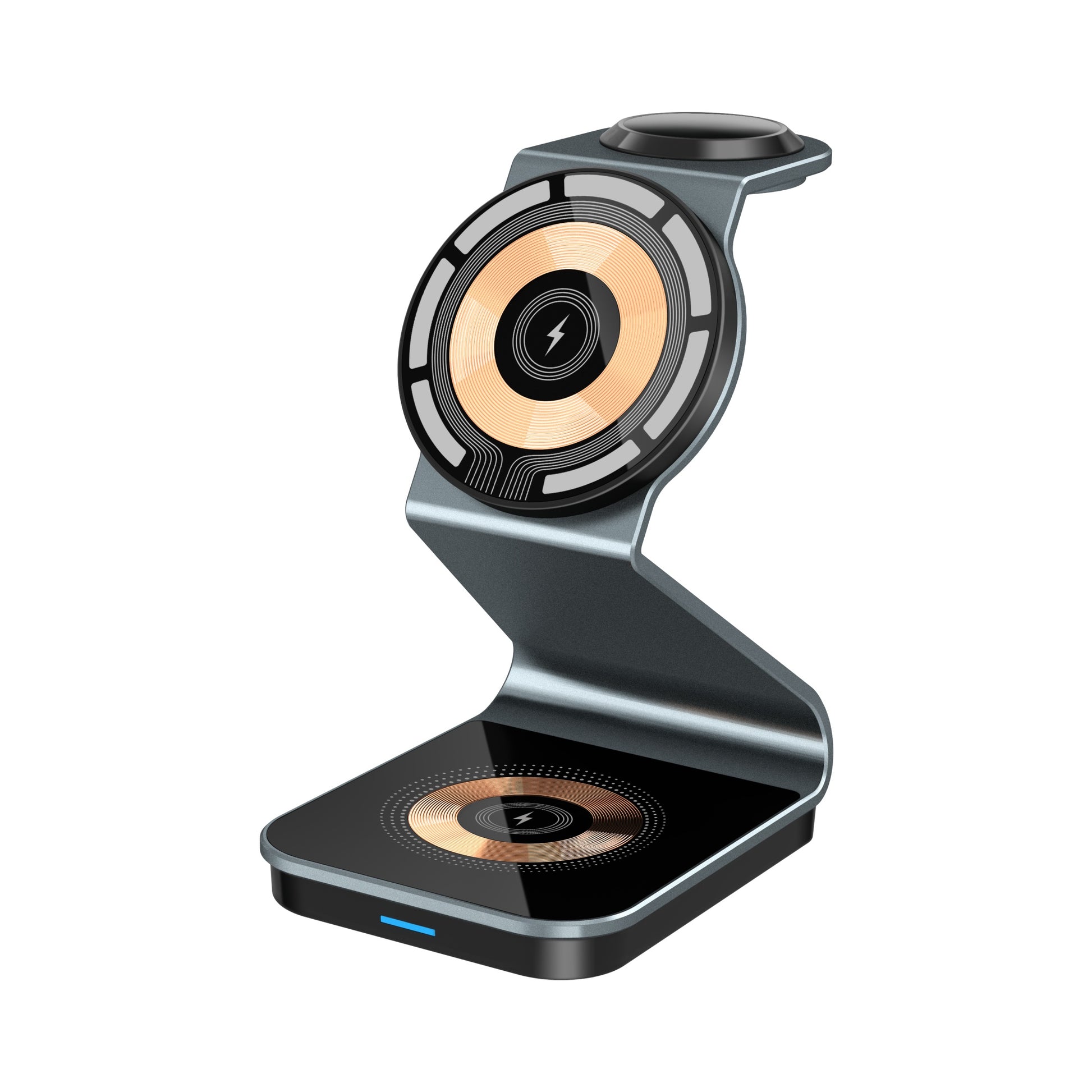 3 In 1 Magnetic Wireless Charger, 15W Fast Charging Station, Suitable For iPhone 15/14/13/12/Pro/Max/Mini/Plus, For iWatch Ultra/Ultra2/9/8/7/6/5/4/3/2/1/SE, For AirPods 3/2/Pro/Pro2 - KHOY