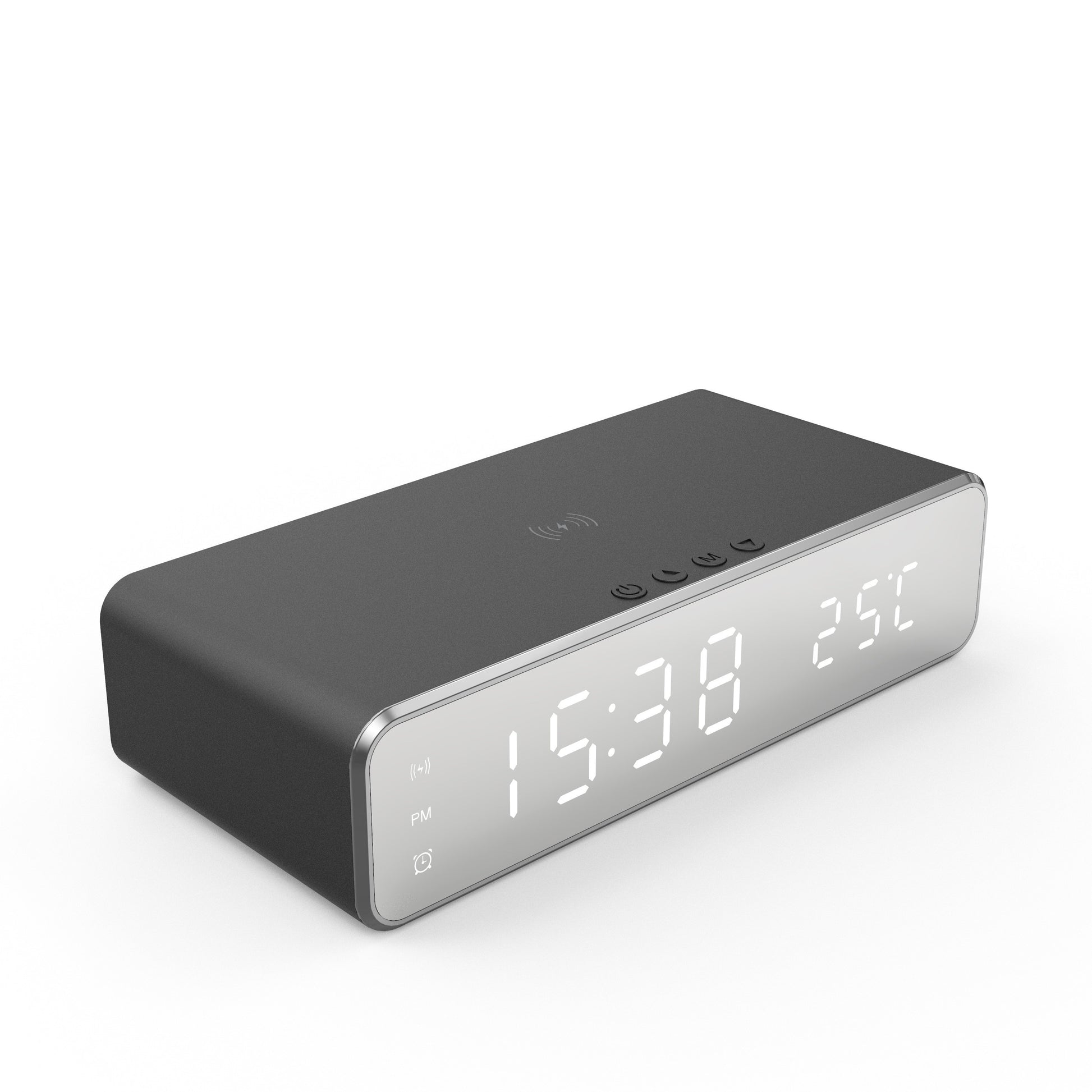 Wireless Charger Time Alarm Clock LED Digital Thermometer Earphone Phone Chargers Fast Charging Dock Station For IPhone 15, 14, 13, 12, Samsung - KHOY