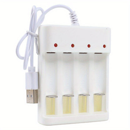 Fast-Charging USB Battery Charger with 4 Slots - For Smart, for AA/AAA & Lithium Rechargeable Batteries - KHOY