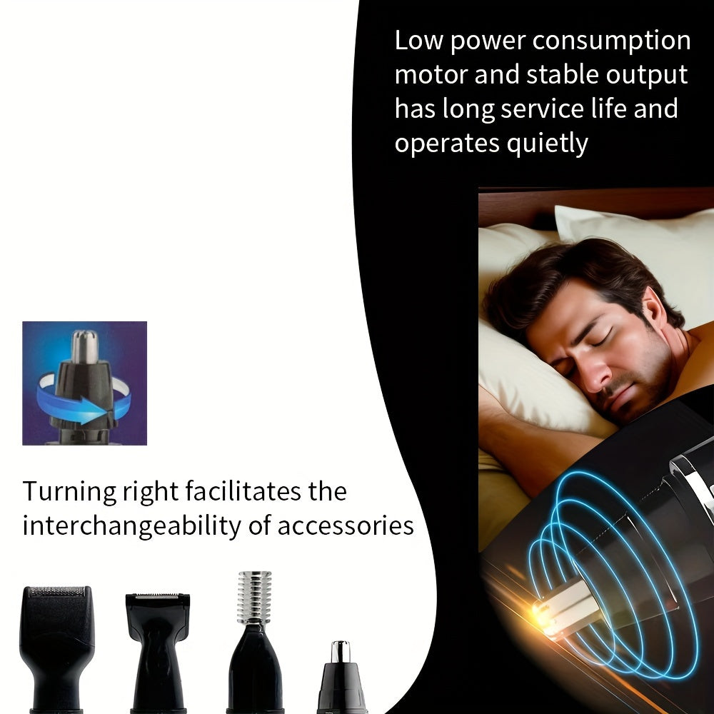 Kemei 4-in-1 Professional Grooming Kit, USB Rechargeable Nose & Ear Hair Trimmer, Beard and Eyebrow Razor, Men'S Personal Care Tools with Nickel Battery, ����������ï¿
