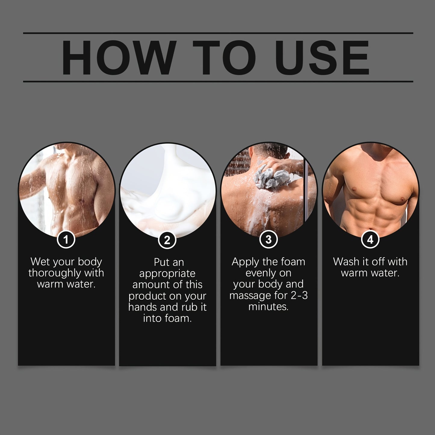 MEN'S Shower Gel Series, 100ml, Deep Cleansing & Long-Lasting Fragrance, Moisturizing, Formaldehyde-Free, Coconut Scented with Peppermint, Lavender & Coconut Oil, Suitable for All Skin Types, Body Use - KHOY