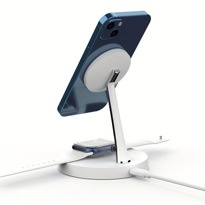 TIMESS-4 In 1 Magnetic Wireless Charger Station For IPhone15 14 13 Airpods 3/2/Pro, With Night Light For IWatch Series9/ 8/7/6/SE, Wireless Charging Station For Multiple Devices - KHOY