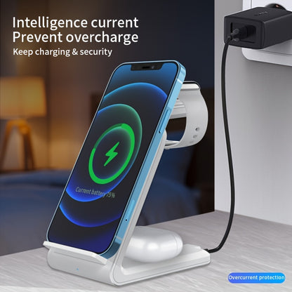 TIMESS-Charger Station For IPhone Multiple Devices, 3 In 1 Fast Wireless Charger Stand Dock Stand For IPhone 15 14 13 12 11 Pro X XS 8 Plus, For IWatch Series 9 8 7 6 SE 5 4 3 2 & For AirPods 3/2/Pro - KHOY