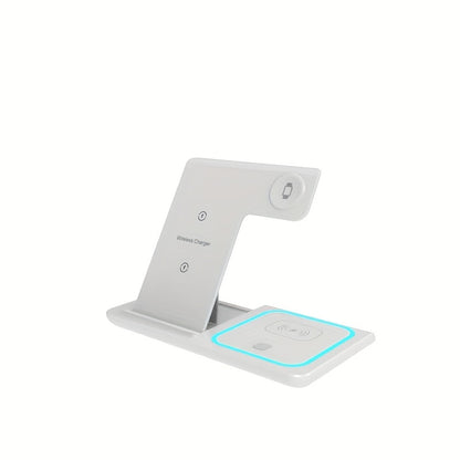 3 In 1 Fast Charging Station, Folding Wireless Charger Stand For IPhone 14, 13, 12, 11/Pro/Max/Mini/Plus, X, XR, XS/Max, SE, 8/Plus, For IWatch 1-8, For Airpods 3/2/Pro - KHOY
