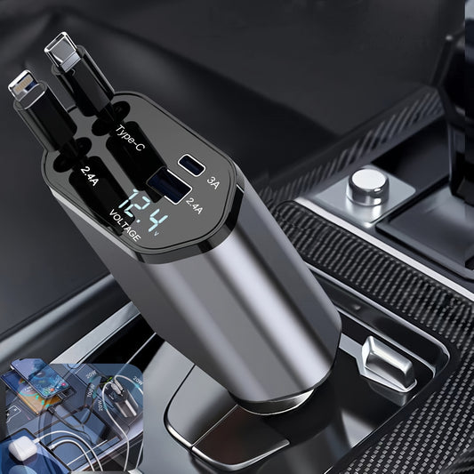 120W Retractable Car Charger, 4in 1 Fast Car Mobile Phone Charger, 180������������������������������������������������������