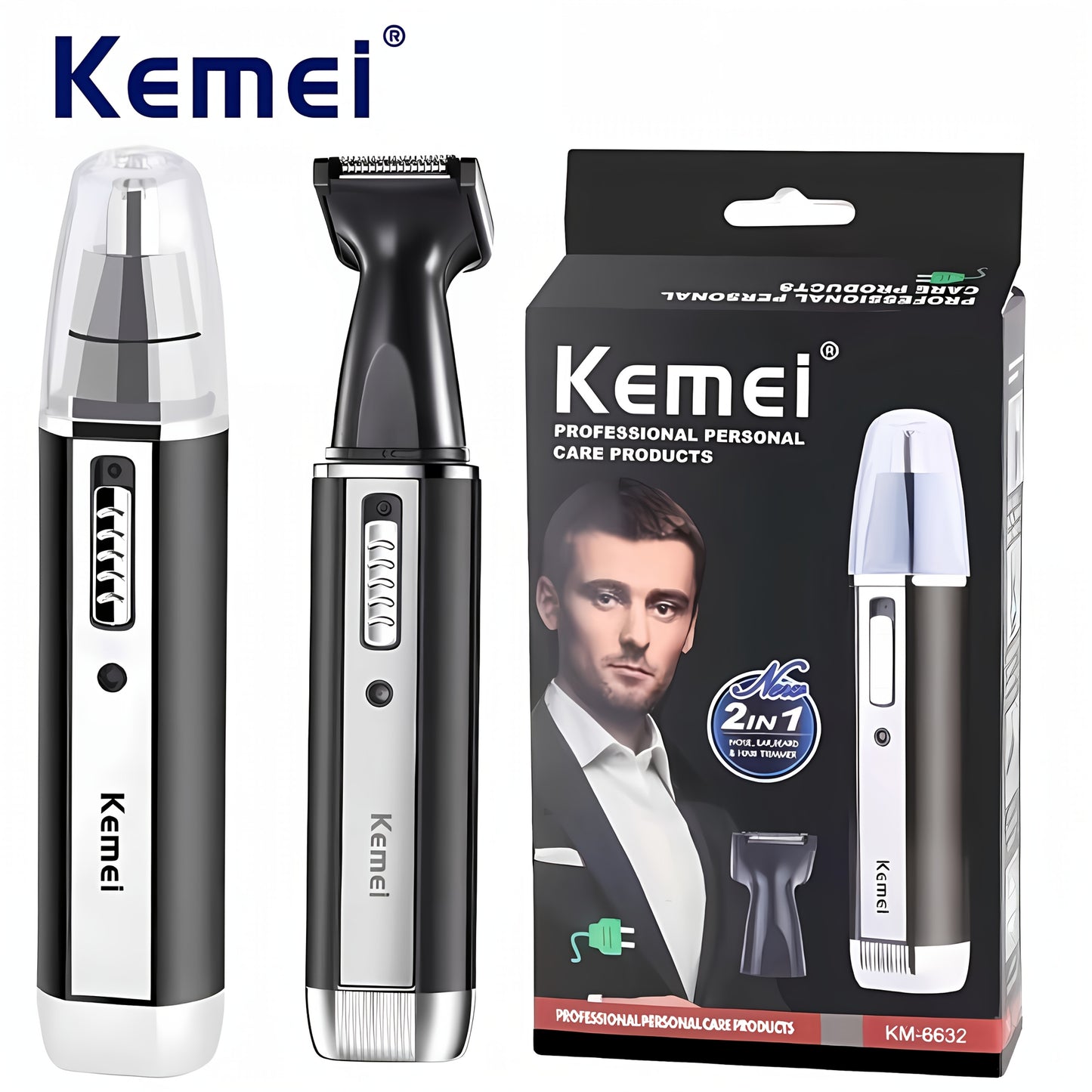 Kemei 4-in-1 Professional Grooming Kit, USB Rechargeable Nose & Ear Hair Trimmer, Beard and Eyebrow Razor, Men'S Personal Care Tools with Nickel Battery, ����������ï¿