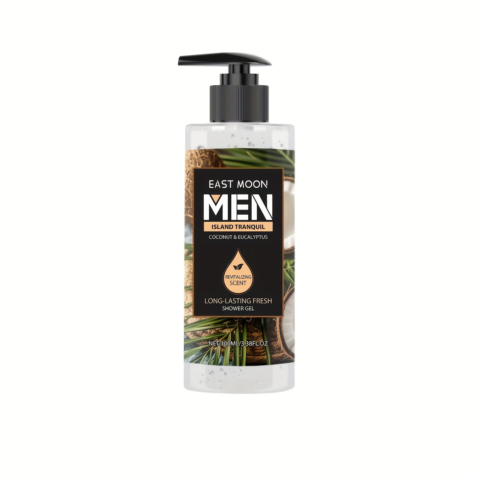 MEN'S Shower Gel Series, 100ml, Deep Cleansing & Long-Lasting Fragrance, Moisturizing, Formaldehyde-Free, Coconut Scented with Peppermint, Lavender & Coconut Oil, Suitable for All Skin Types, Body Use - KHOY
