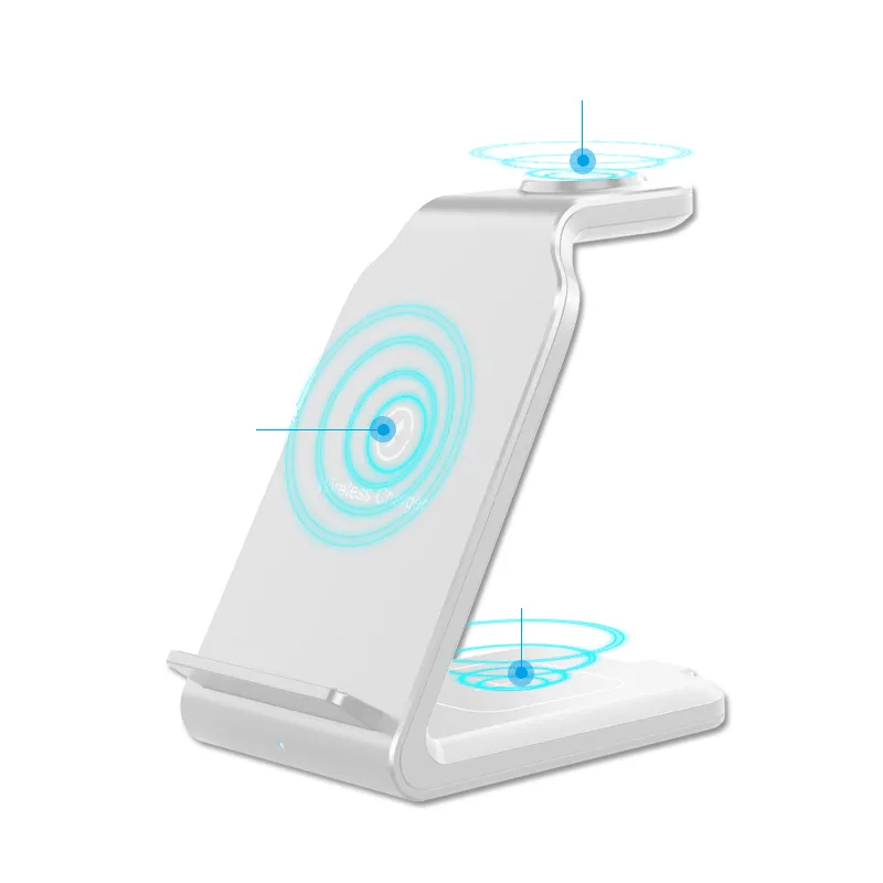 TIMESS-Charger Station For IPhone Multiple Devices, 3 In 1 Fast Wireless Charger Stand Dock Stand For IPhone 15 14 13 12 11 Pro X XS 8 Plus, For IWatch Series 9 8 7 6 SE 5 4 3 2 & For AirPods 3/2/Pro - KHOY