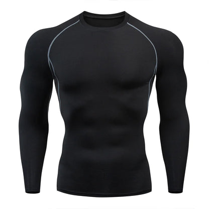 Men's T-shirt Men Running Sport T Shirt Men Compression Fitness Tops Tee Quick DryTight Training Gym Sport Running Shirts Jersey - KHOY