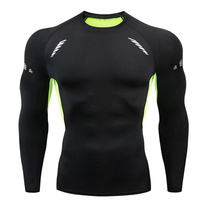 Men's T-shirt Men Running Sport T Shirt Men Compression Fitness Tops Tee Quick DryTight Training Gym Sport Running Shirts Jersey - KHOY