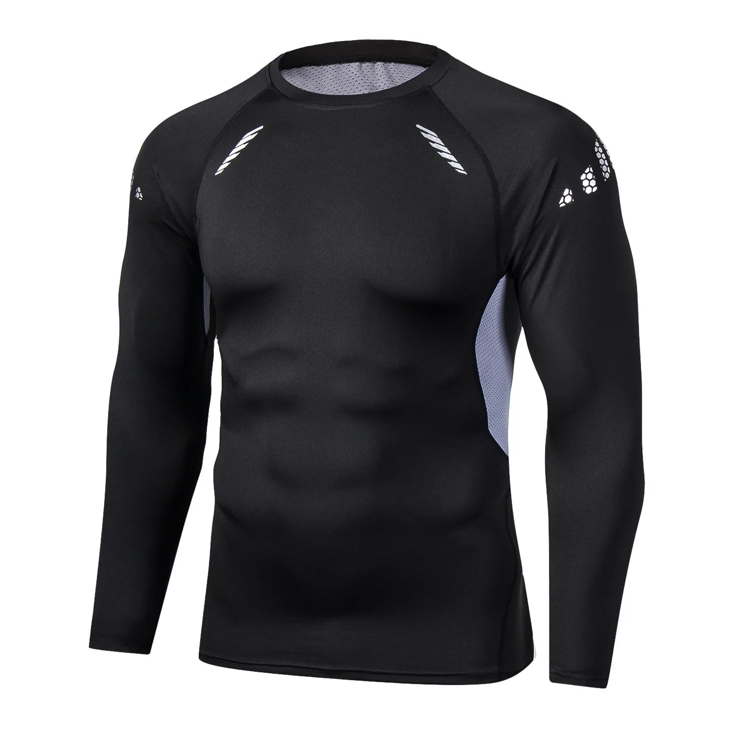 Men's T-shirt Men Running Sport T Shirt Men Compression Fitness Tops Tee Quick DryTight Training Gym Sport Running Shirts Jersey - KHOY
