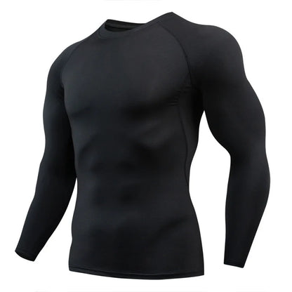 Men's T-shirt Men Running Sport T Shirt Men Compression Fitness Tops Tee Quick DryTight Training Gym Sport Running Shirts Jersey - KHOY