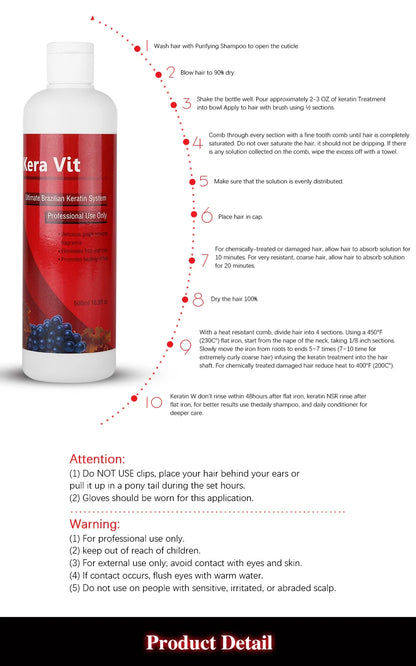 Hair Care 2pcs 500ml Keravit 5% Formalin Brazilian Keratin Moisturizing Treatment for Straightening Cream Repair Hair Smooth - KHOY