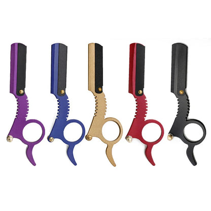 Barber Manual Razor Straight Edge Haircut Beard Eyebrow Shaver Men Depilation Razor Hairdresser Trimming Blades Replaceable - KHOY