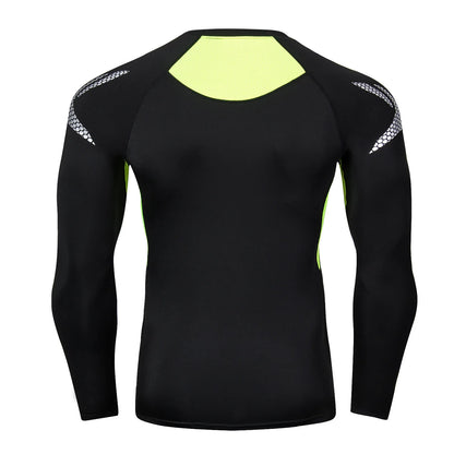Men's T-shirt Men Running Sport T Shirt Men Compression Fitness Tops Tee Quick DryTight Training Gym Sport Running Shirts Jersey - KHOY