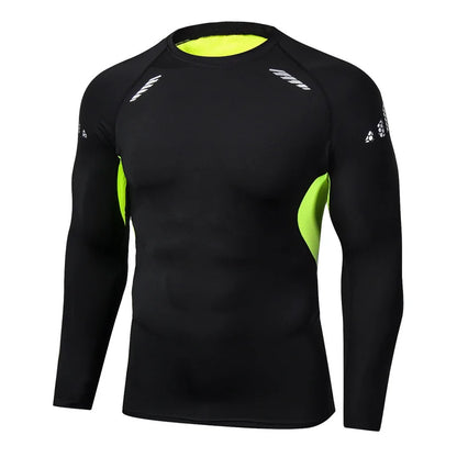 Men's T-shirt Men Running Sport T Shirt Men Compression Fitness Tops Tee Quick DryTight Training Gym Sport Running Shirts Jersey - KHOY