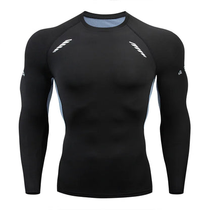 Men's T-shirt Men Running Sport T Shirt Men Compression Fitness Tops Tee Quick DryTight Training Gym Sport Running Shirts Jersey - KHOY