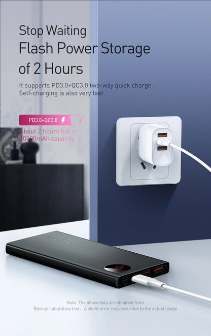 Baseus Power Bank 10000mAh 20000mAh 22.5W Fast Charging Powerbank Portable External Battery For iPhone 16 15 14 12 13 Pro Max - KHOY