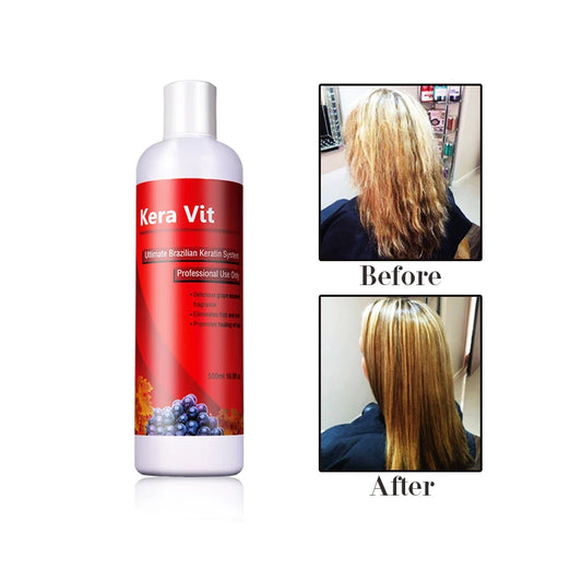 Hair Care 2pcs 500ml Keravit 5% Formalin Brazilian Keratin Moisturizing Treatment for Straightening Cream Repair Hair Smooth - KHOY