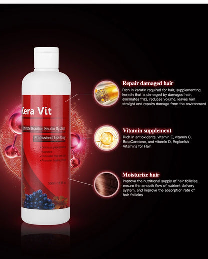 Hair Care 2pcs 500ml Keravit 5% Formalin Brazilian Keratin Moisturizing Treatment for Straightening Cream Repair Hair Smooth - KHOY