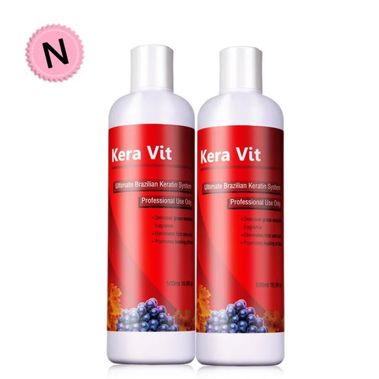 Hair Care 2pcs 500ml Keravit 5% Formalin Brazilian Keratin Moisturizing Treatment for Straightening Cream Repair Hair Smooth - KHOY