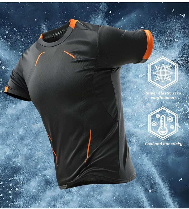 Men New Compression Shirt Men Fitness Gym Super Hero Sport Running T-Shirt Fitness Training Breathable Quick Dry Short Sleeve - KHOY
