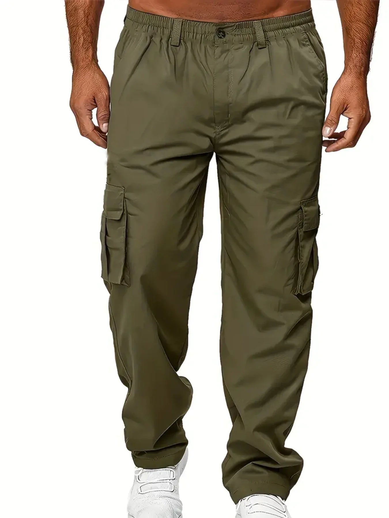 Men's Cargo Pants Outdoor Work Trousers Summer Casual Multi-Pocket Long Trousers Durable Breathable Sweatpants Hiking Pants - KHOY