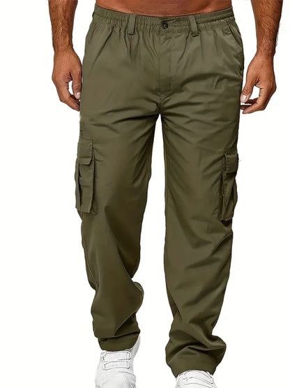Men's Cargo Pants Outdoor Work Trousers Summer Casual Multi-Pocket Long Trousers Durable Breathable Sweatpants Hiking Pants - KHOY