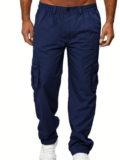Men's Cargo Pants Outdoor Work Trousers Summer Casual Multi-Pocket Long Trousers Durable Breathable Sweatpants Hiking Pants - KHOY