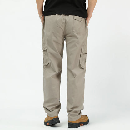 Mens Cargo Pants Cotton Casual Pants Summer Spring Cotton Work Wear Climbing Joggers Sweatpants Hombre Autumn Trousers - KHOY