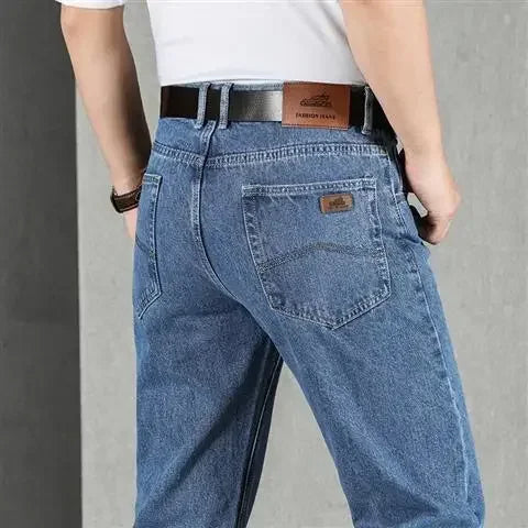 Jeans for Men Work Wear Male Cowboy Pants 2024 Fashion Trousers High Quality Original Classic Straight with Pockets New in Baggy - KHOY