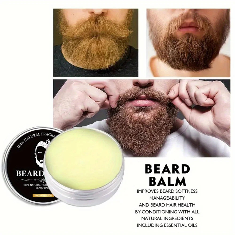Beard Cream for Men,Moisturizing & Styling,No Rinse Care Cream,Beard Oil, Beard Styling Cream,Anti-Frizz,Softens &Tames Hair - KHOY