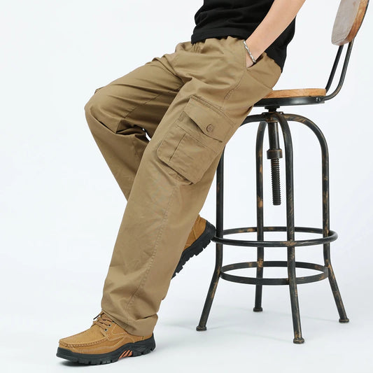 Mens Cargo Pants Cotton Casual Pants Summer Spring Cotton Work Wear Climbing Joggers Sweatpants Hombre Autumn Trousers - KHOY