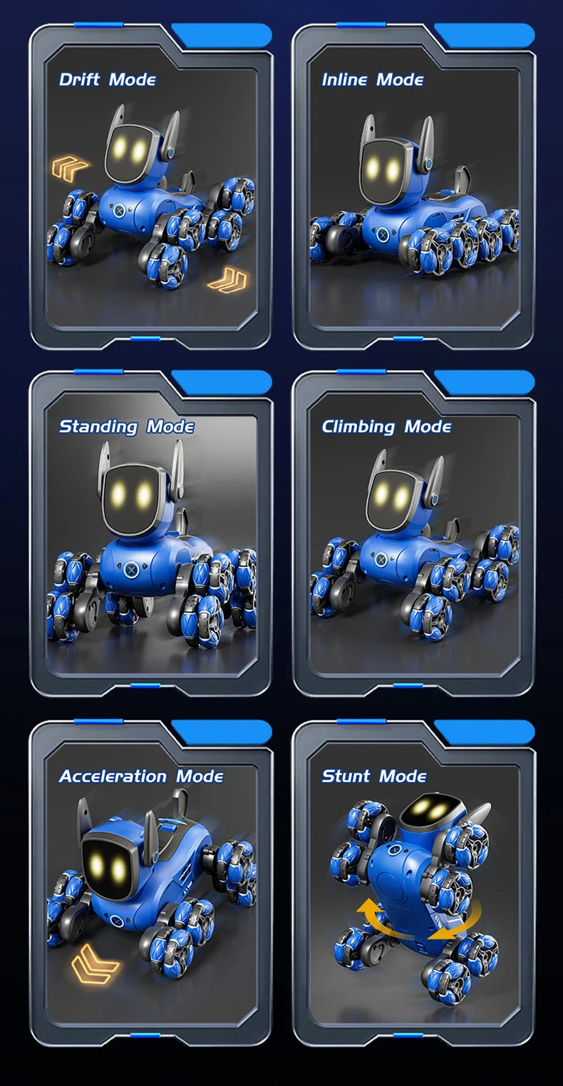Remote control car Small Eight Wheel Gesture Sensing Multi functional Voice Interaction RC Stunt Machine Dog Q200 Children Toys - KHOY