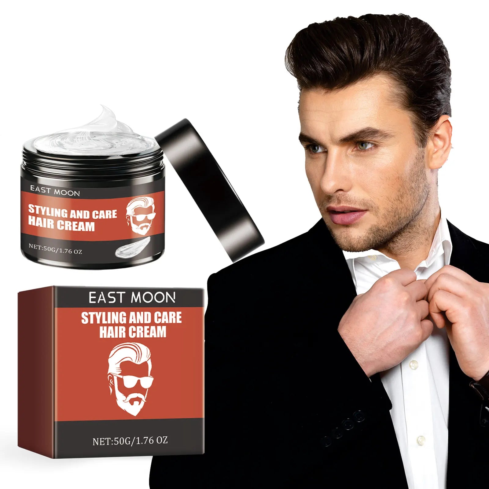 Men Hair Styling Cream Improving Curly Non Greasy Reducing Frizz Strong Holding Edge Control Long Lasting Finishing Hair Pomade - KHOY
