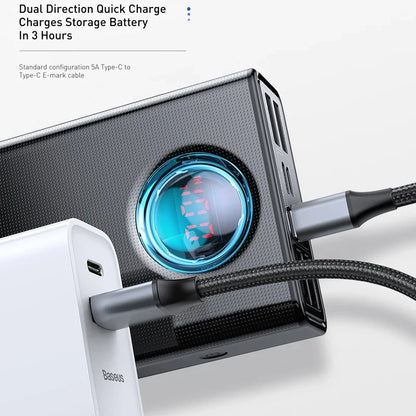 Baseus Power Bank 30000mAh 65W PD3.0 Quick Charging 3.0 FCP SCP Portable External for iPhone 16 15 14 Laptop Tablet Power bank - KHOY