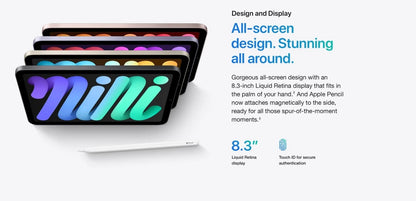 2021 IPad Mini 6 A15 8.3Inch 64G/128G/256G WiFi Cellular Touch ID,Original 6-core CPU 5-core GPU 16-core Neural Engine - KHOY