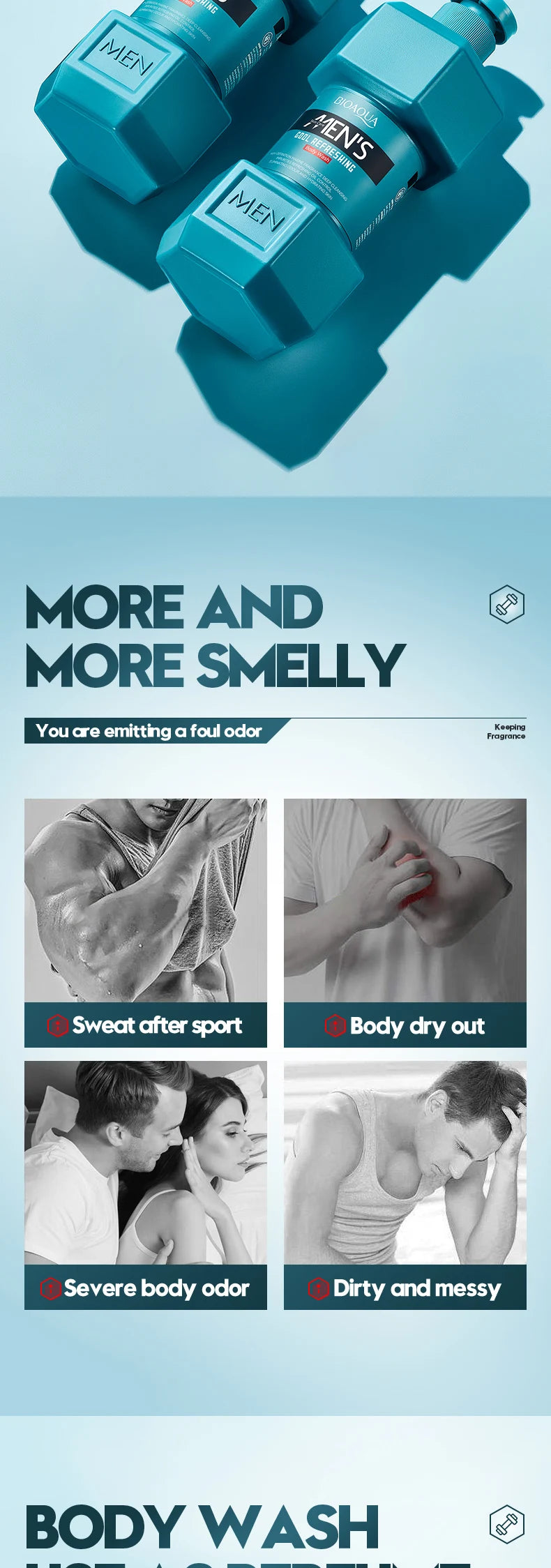 Men's facial cleanser Body wash Oil control Moisturizing long-lasting fragrance Fresh release charm creamy foam Body wash - KHOY
