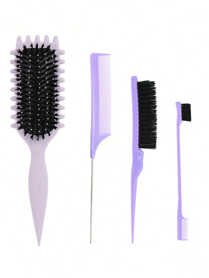 Curly Hair Styling Brush Curl Hair Brush for Combing and Shaping Men's and Women's Curls Reduce Pulling Tools - KHOY