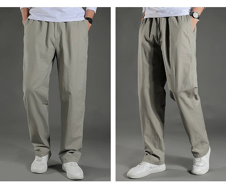 Men's Cargo Pants Summer 100% Cotton Work Wear New in Large Size 6XL Casual Climbing Joggers Sweatpants Hombre Autumn Trousers - KHOY